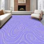 Lavender Swirling Line Abstract Rug