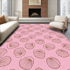 Pink Shell Swirl Outline Rug
