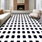 Modern Dark Hexagon Grid Rug