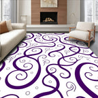 Vibrant Purple Swirl Vines Rug