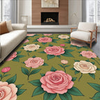 Vintage Rose Garden Arrangement Rug