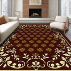 Rich Burgundy Floral Vine Rug