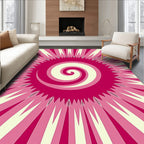 Radiant Pink Spiral Sunburst Rug