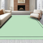 Pale Green Bordered Flat Weave Accent Rug