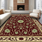 Ornate Crimson Floral Vines Rug