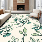Teal Leafy Vine Branches Rug