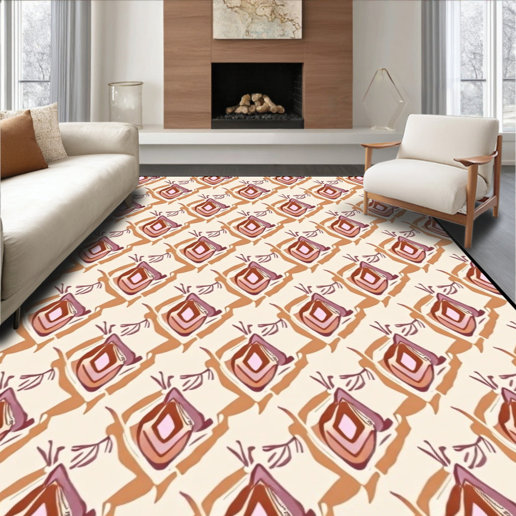 Earthy Gemstone Diamond Repeating Abstraction Rug