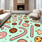 Sweet Holiday Treats Candy Cane Cookies Rug