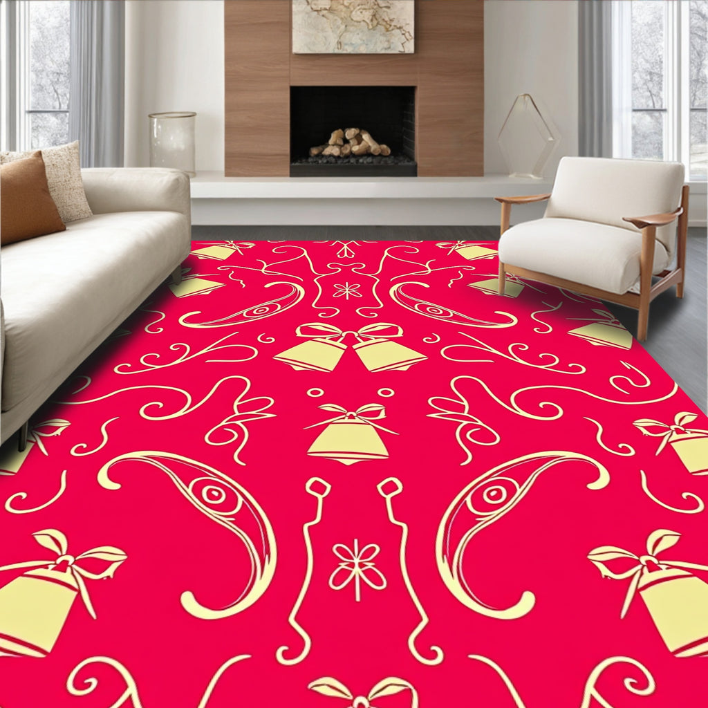 Crimson Bells Paisley Swirls Rug