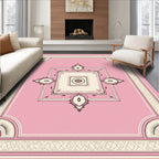 Soft Pink Ornate Medallion Square Rug