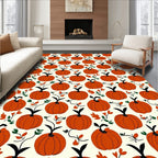 Orange Pumpkin Patch Autumn Foliage Rug
