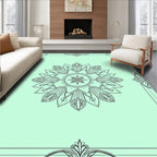 Ornate Mint Green Starburst Medallion Rug
