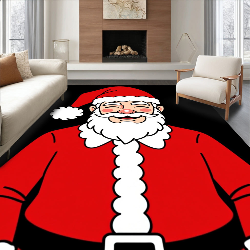 Jolly Red Santa Claus Portrait Rug
