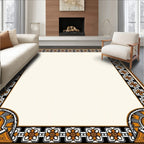 Orange Floral Chain Border Rug