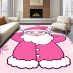 Pink Santa Claus Snowflake Accents Rug