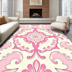 Pink Floral Rococo Archway Medallion Rug