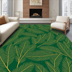 Emerald Green Golden Feather Arrangement Rug