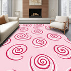 Pink Swirls Candy Cane Rug