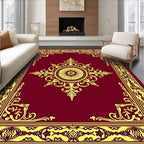 Crimson Gold Ornate Central Medallion Rug