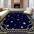 Deep Blue Celestial Starry Night Rug