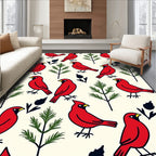 Vibrant Red Cardinal Tree Companions Rug