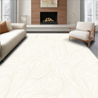 Minimalist Cream Swirling Lines Rug