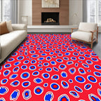 Bold Red Blue Ocular Spots Rug