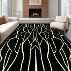 Black Cream Organic Flowing Lines Rug