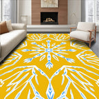 Golden Yellow Starburst Mandala Rug