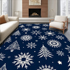 Snowflake Pine Forest Navy Rug