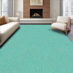 Turquoise Swirling Organic Abstract Rug
