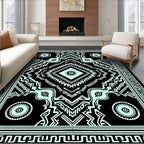 Neo Mint Black Geometric Diamond Rug