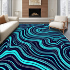 Aqua Marine Swirl Flow Rug