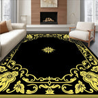 Golden Floral Border with Center Star Rug