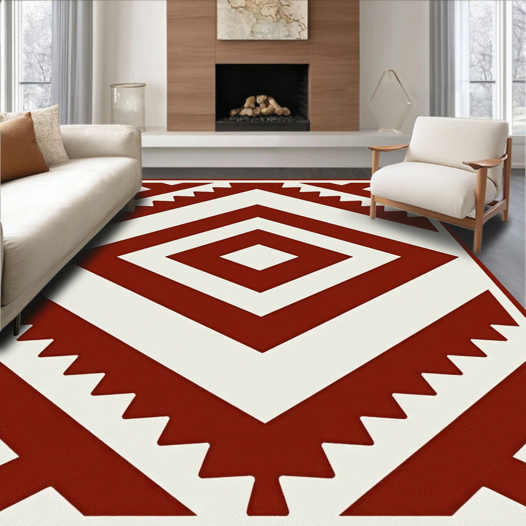 Crimson Diamond Navajo Geometric Rug