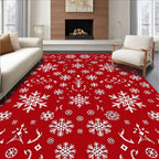 Festive Red Snowflake Collection Rug