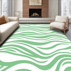 Fresh Green Wavy Stripes Rug
