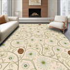 Nude Cream Floral Vine Illustration Rug