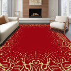 Crimson Gold Ornate Border Rug