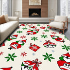 Red Santa Claus Snowflakes Gift Garland Rug