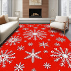 Red White Snowflake Variety Rug