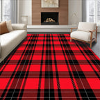 Bold Red Black Plaid Blanket Rug