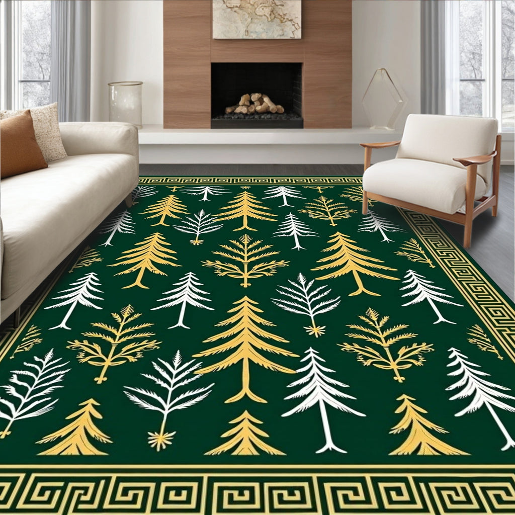 Emerald Forest Pine Tree Scatter Rug