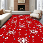 Vibrant Red Floral Burst Rug