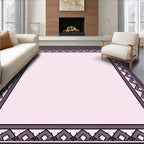 Lilac Diamond Geometric Border Rug