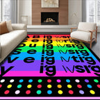 Rainbow Bold Alphabet Dot Rug