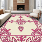 Crimson Ornate Floral Medallion Rug