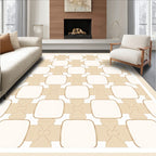 Cream Beige Interlocking Squares Rug