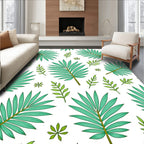 Emerald Tropical Palm Frond Foliage Rug