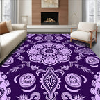 Ornate Purple Mandala Floral Rug